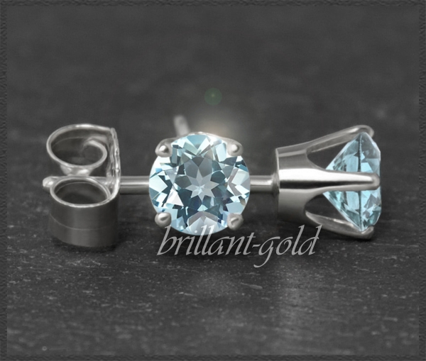 Ohrstecker 585 Gold Topas hellblau 4,5,6,7mm